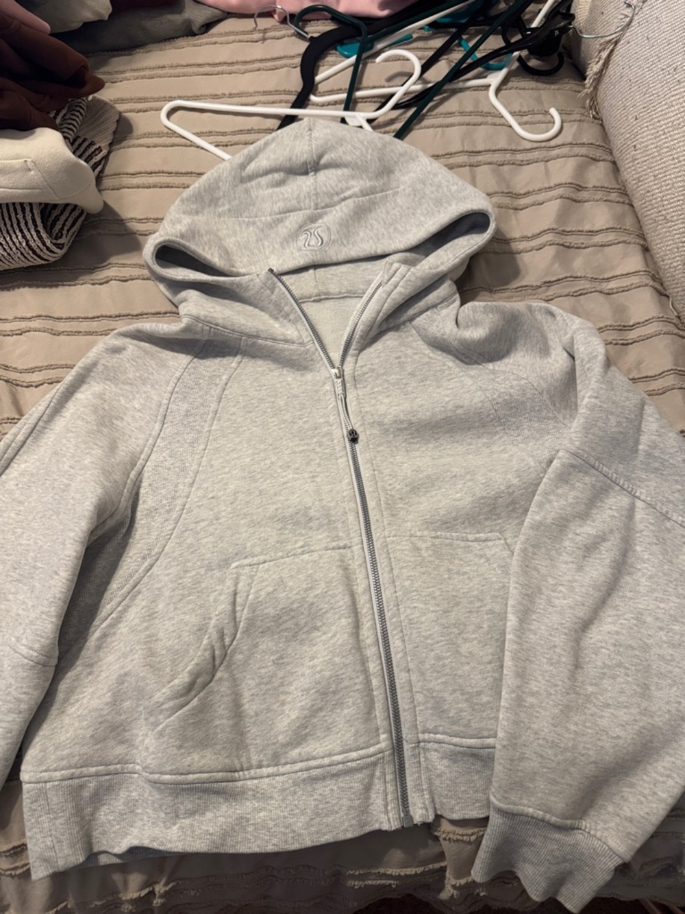 lululemon athletica Light Gray Full-Zip Hoodie